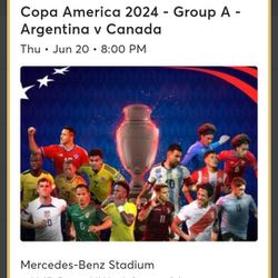 Copa America - partido de apertura el 20 de junio en el Estadio Mercedes-Benz, ¡Argentina contra Canadá! 