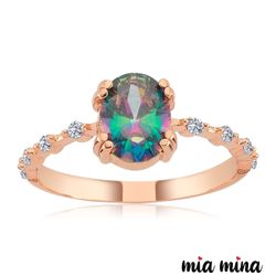 Sparkle Passion Rose Gold Plated Silver Ring