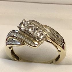 Diamond Ring 10K Yellow Gold 1/2TW 3.2g, Size 6.5 $250