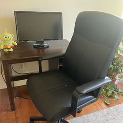 IKEA Computer Table And Height Adjustable Swivel Chair