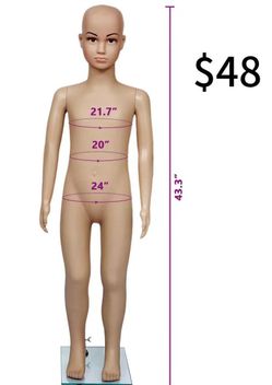 😀 vidaXL Mannequin, Child Mannequin Full Body Realistic with Glass Base, Kids Dress Display Body with Head and Face, Dress Form Mannequin