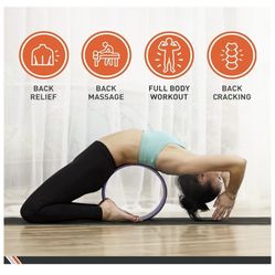 Body Sport Yoga Wheels-Cushioned Back Roller & Support Aid for Stretching, Flexibility, for Home Fitness & Gym 