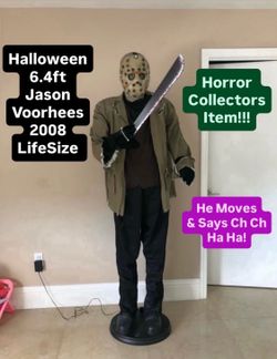 RARE 2008 Halloween 6.4ft Tall Jason Voorhees Animatronic LifeSize Prop Decoration Collectible