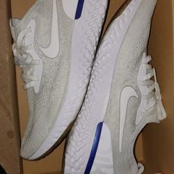 Nike Epic React Flyknit White Racer Blue 2018 AQ0070 Size 9 Good Condition With Box Firm Price