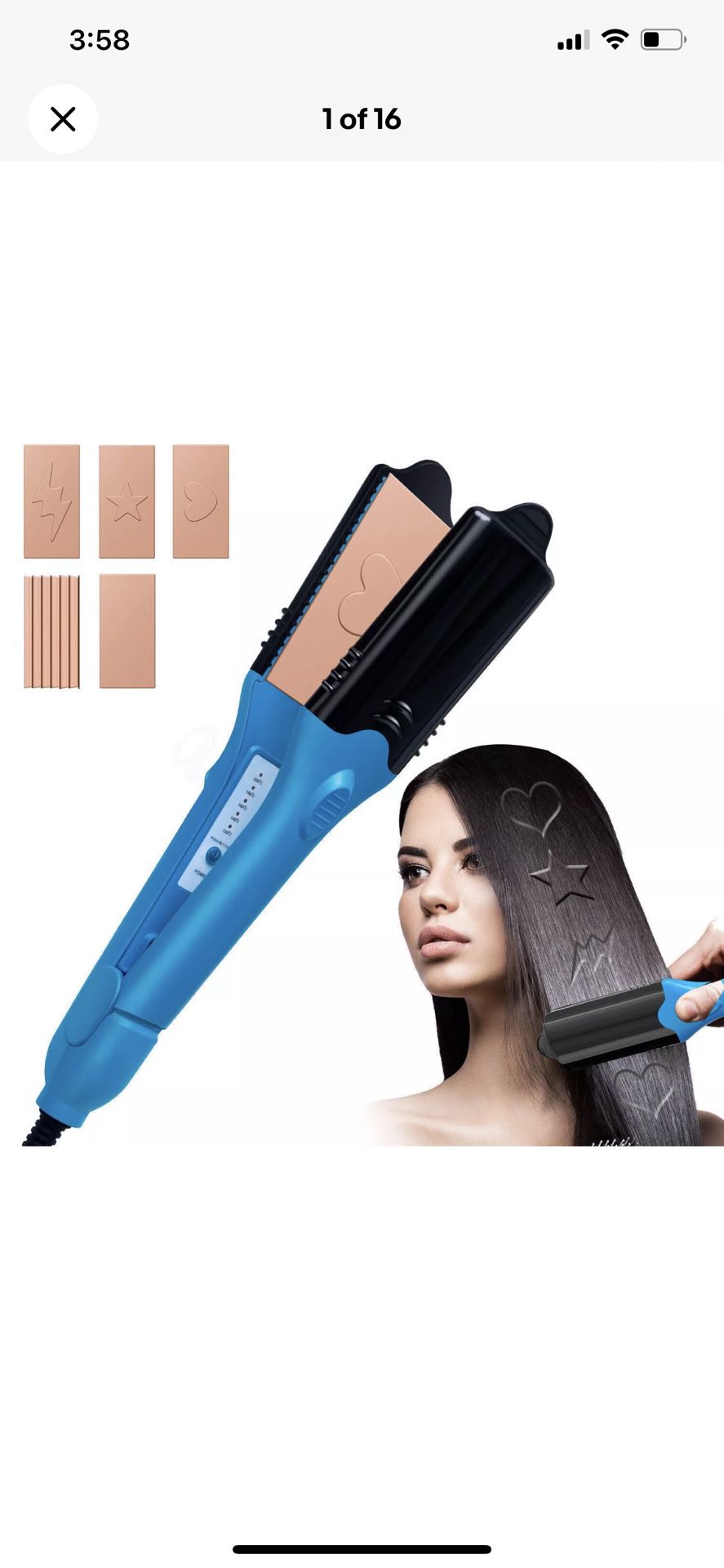 Popiron by Parlor Hair Straightener 3D Image Hair Imprinting Flat Iron 5 Discs