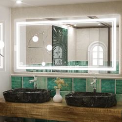 Keonjinn 48 x 24 Inch LED Bathroom Mirror, Lighted Bathroom Mirror with Lights, LED Vanity Mirror