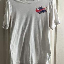 Nike White and Pink Men's Short Sleeve Tee
