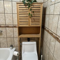 Bamboo Over The Toilet Shelf 