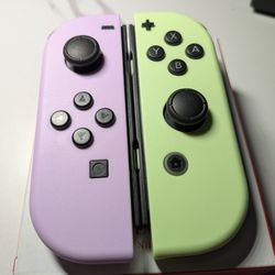 Nintendo Switch Joycons Pastel Purple and Green