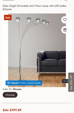 Orbs 5-light Dimmable Arch Floor Lamp with LED bulbs-Chrome