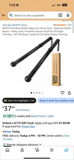 Cordless battle ropes gym workout