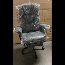 Rolling Office Chair With Spring Loaded Recline And  Foot Rest