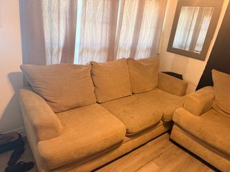 Beige Fabric Sectional Sofa