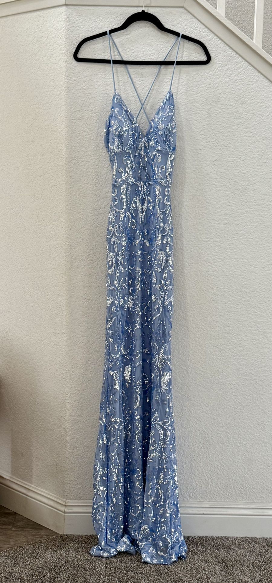 Crystal Blue Prom Dress