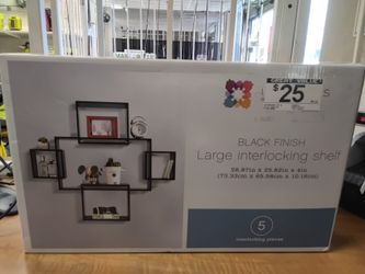 Black Finish Large Interlocking Shelf