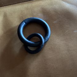 Cast Iron Curtain Rings (65) And 6 End Cap Finials
