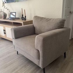 Fabric Accent Chair/ Sofa In Grey 