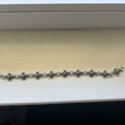 Authentic Used Chrome Hearts 926 Silver Bracelet, Color: Silver, Size: 7.5in