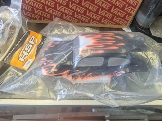 HSP RC Car Body Shell Black with Flame Graphics