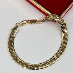 14k Stamped Gold Plated Men/women Cuban Bracelet