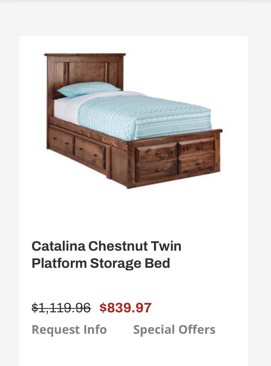 Twin Platform Storage Bed