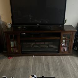 Entertainment center with fireplace