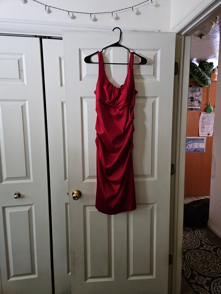 Red Slimming Size 16 Midlength Dress