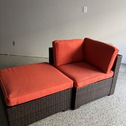 Balcony Chair+Ottoman Set