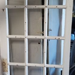 Free French Door Wood With Window Panes