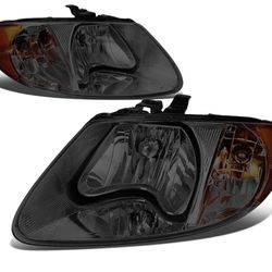 05-09 Hyundai Tucson Smoked Lens Headlights With Amber Corners. Luces Aumadas 