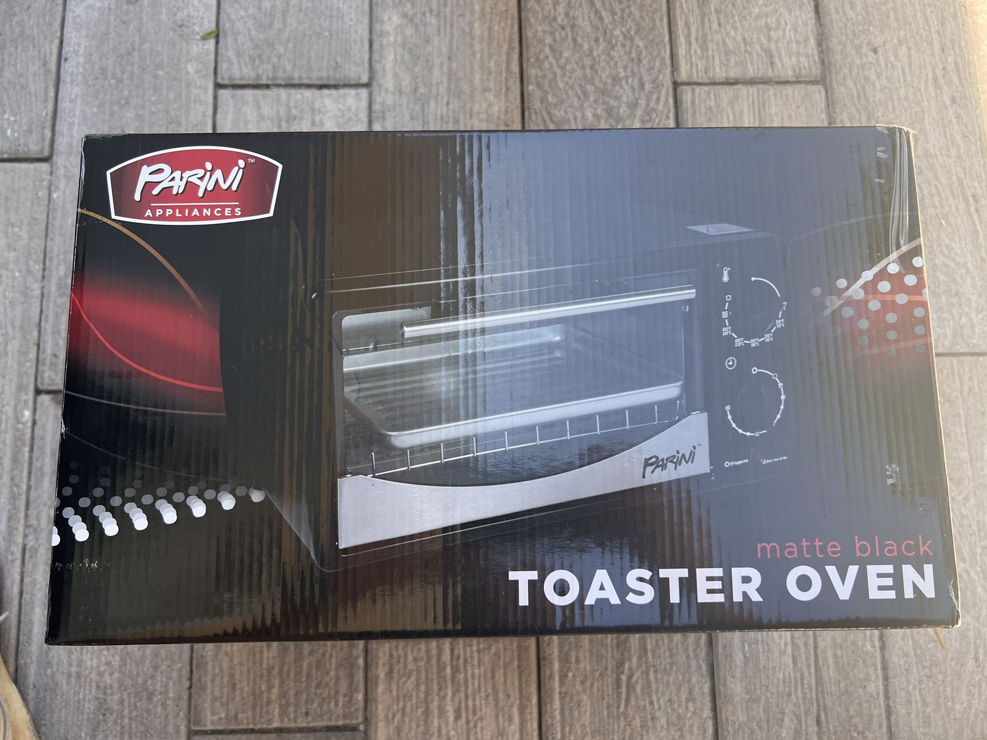Parini Matte Black Toaster Oven