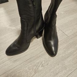 PURE NAVY  Brand Black Genuine Leather Boot Made In Spain Size 38(7.5)