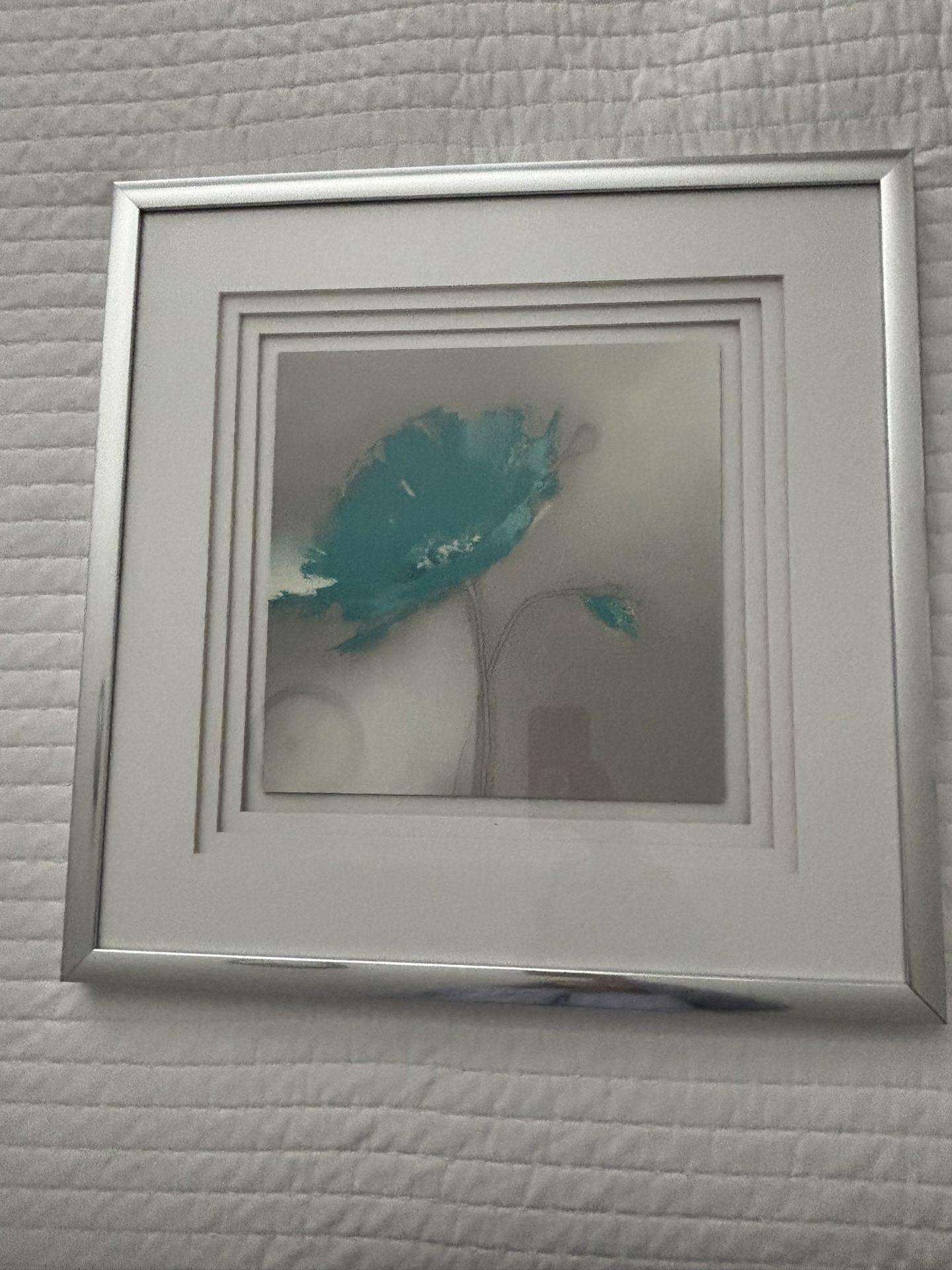 Wall Art Teal And Silver