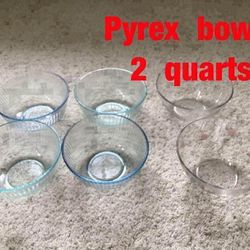 Pyrex  bowls  (2 quarts)   -   $5  each  (have 4)