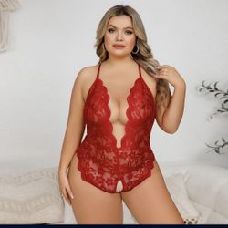 Plus size lace bodysuit