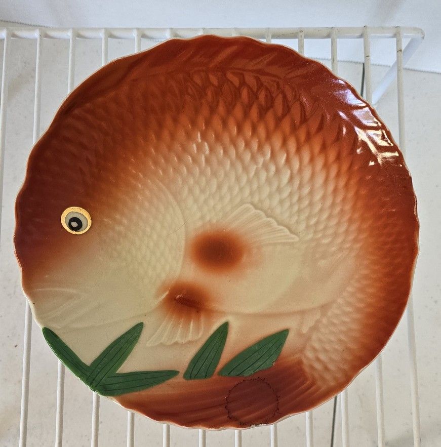Vintage TE-OH Nippon China Hand Painted plate koi fish
