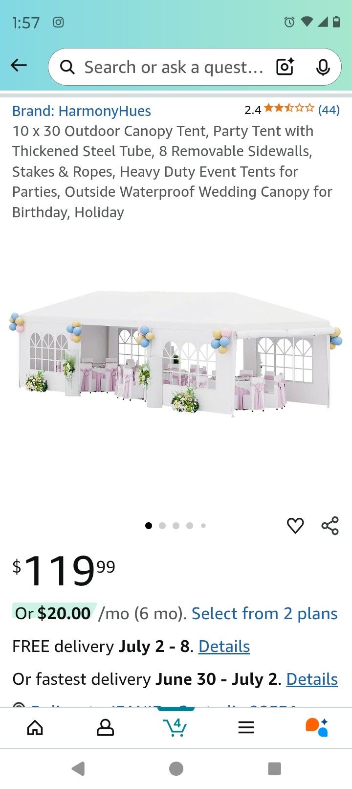 3 Unopened New 10X30 Outdoor Party Canopy Tent