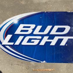 🔥 Bud Light Large Metal Beer Bar Sign 