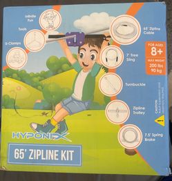 65’ Zip Line Kit for Kids and Adults 200lb Capacity