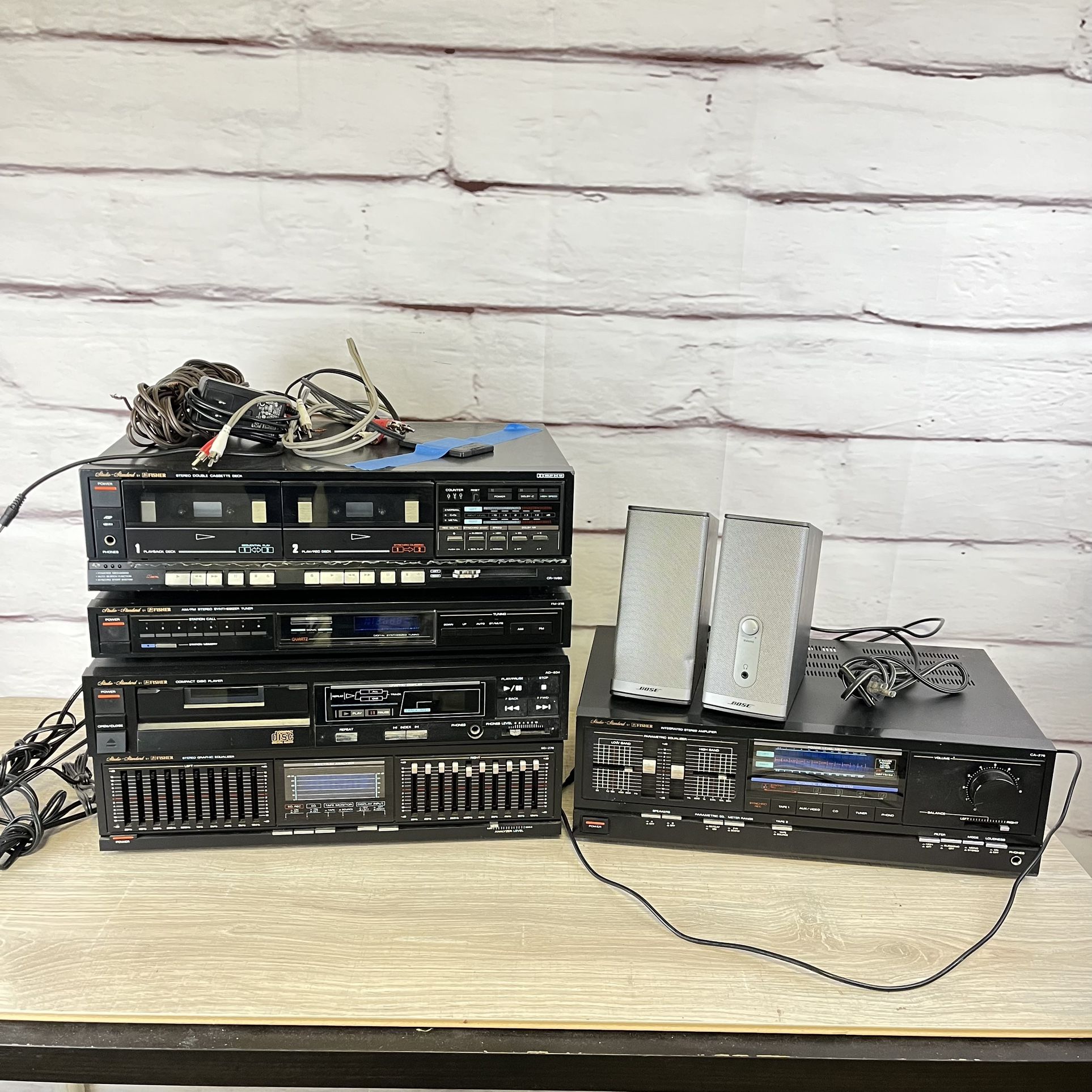 Vintage 80's Fisher & Bose Stereo System Amplifier Etc 7pc