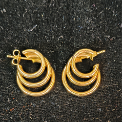 14K Triple Hoop Earrings