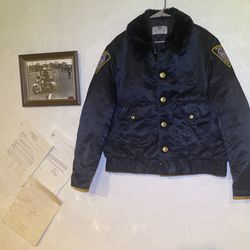 Vintage OKCPD Jacket With Framed Photo & Docs