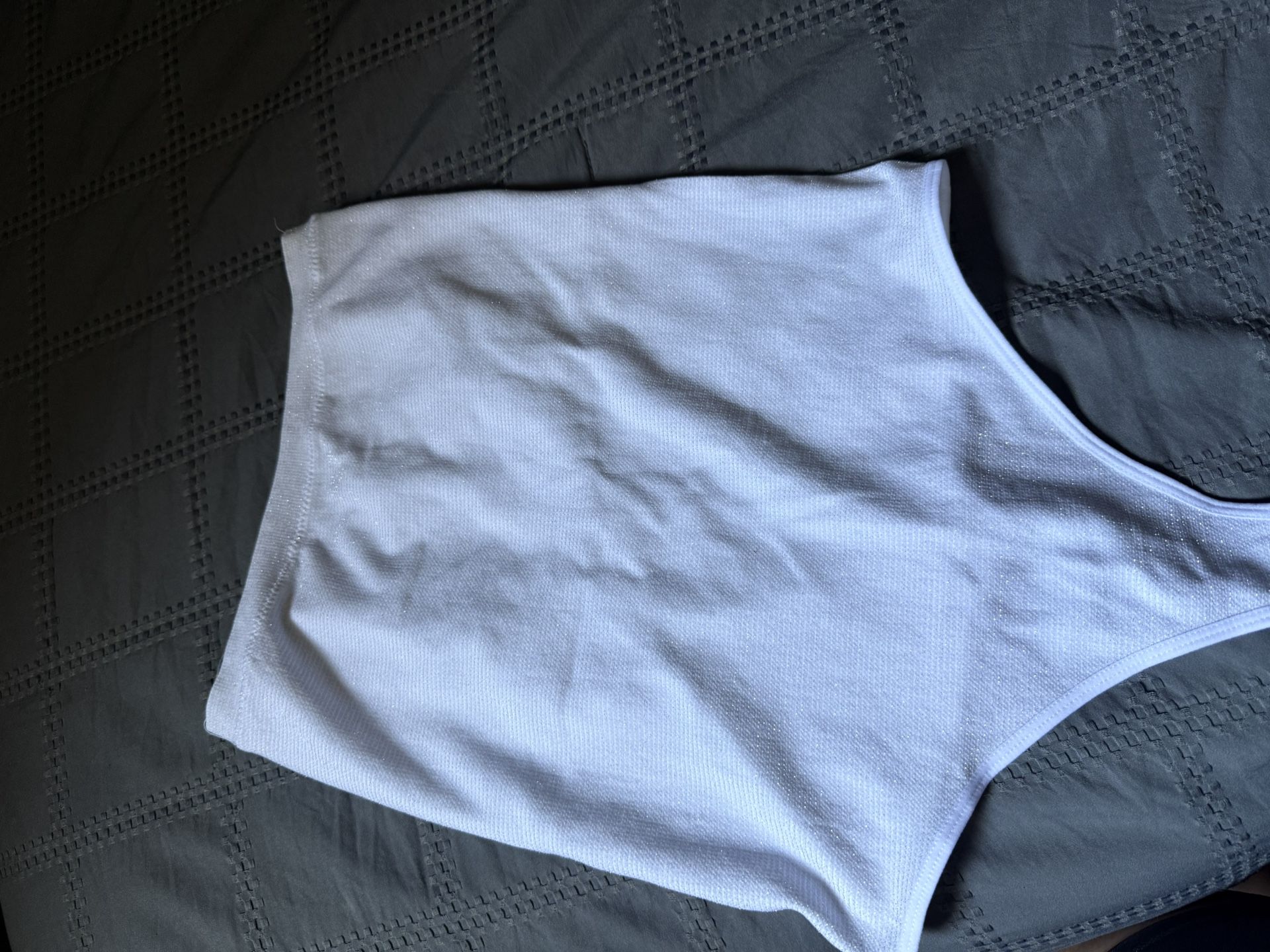 White Sparkly Tube Bodysuit