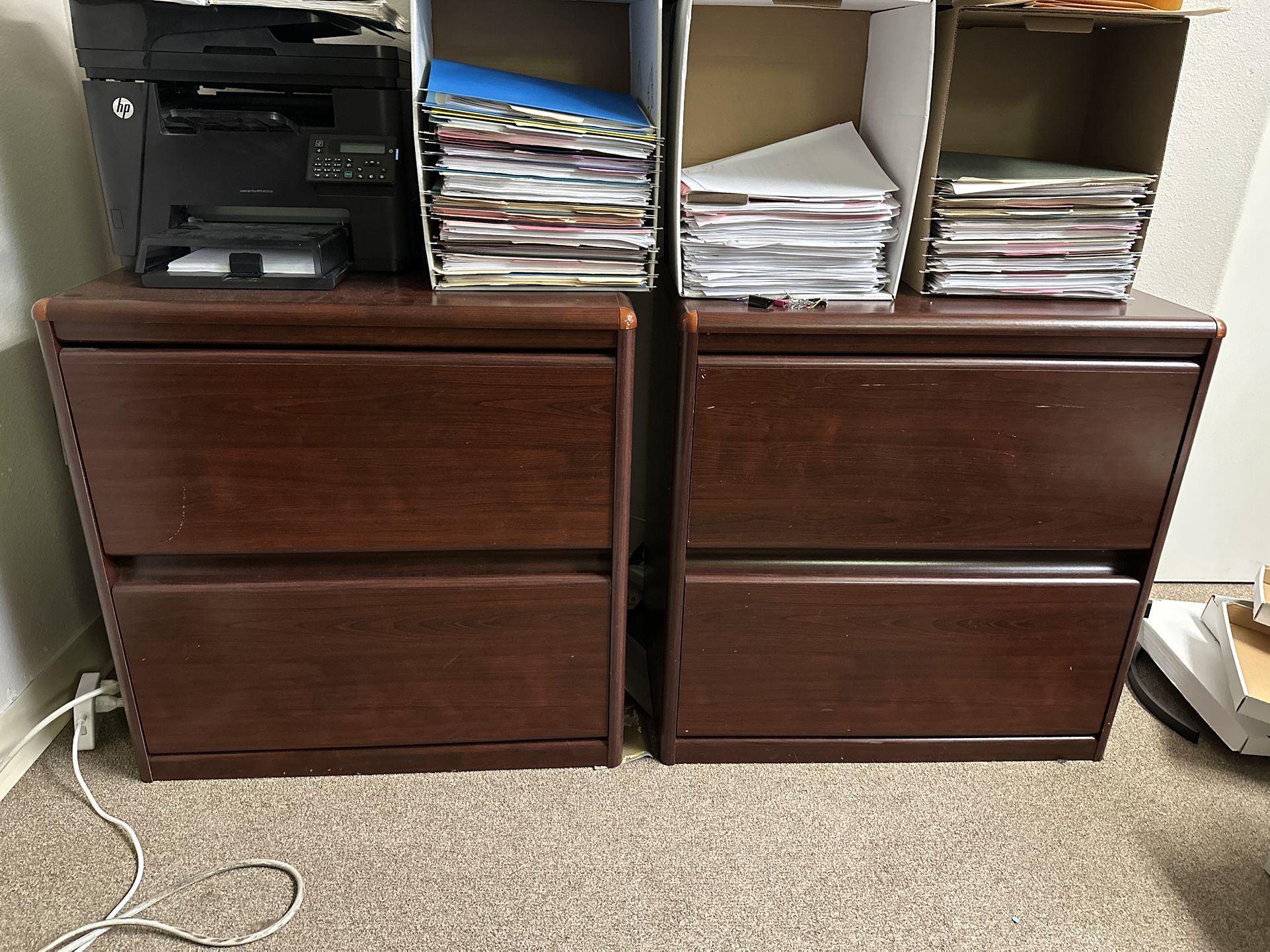 Cherry Wood Filing Cabinets 6 of Them