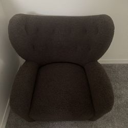 SAFAVIEH Couture Collection Galloway Dark Brown Faux Shearling/Natural Wingback Accent Chair