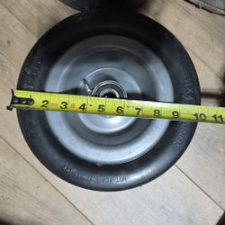 Flat-Free Tires 11x4.00-5 with Wheels — Zero-Turn Mower, Pair, New