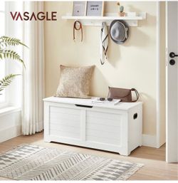 Storage Chest, 39.4 Inches Width Bench with 2 Safety Hinges Farmhouse Style, for Entryway, Bedroom, Living Room, Honey Brown, SOFIE Collection ULSB061