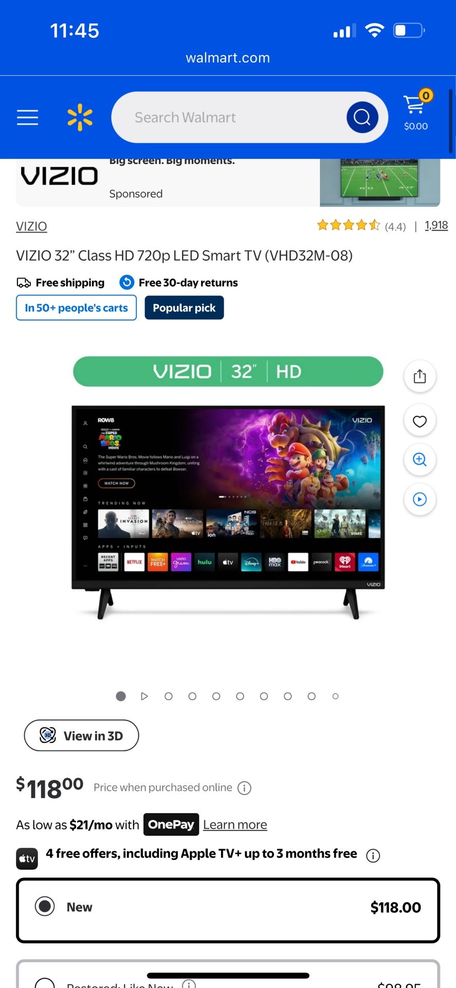 Vizio 32 Inch HD TV