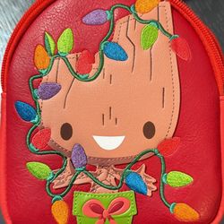 Disney Loungefly Christmas Marvel Baby Groot Guardian of the Galaxy Wristlet Bag