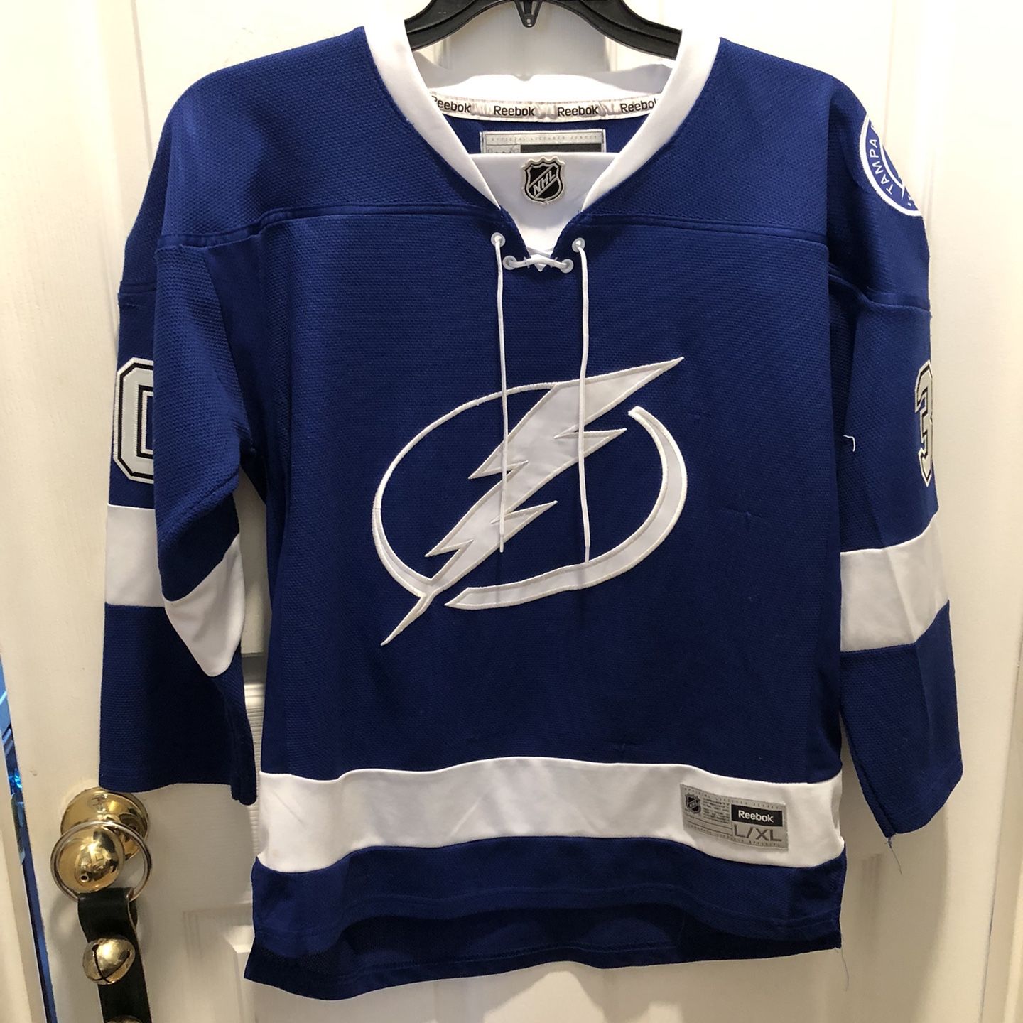 Ben Bishop NHL Reebok Tampa Bay Lightning Hockey Jersey Youth L/xl